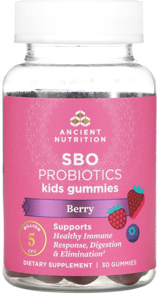Ancient Nutrition Kids SBO Probiotics Berry 5 Billion CFU 30 Gummies