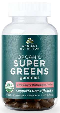 Ancient Nutrition Organic SuperGreens Gummy Strawberry Watermelon