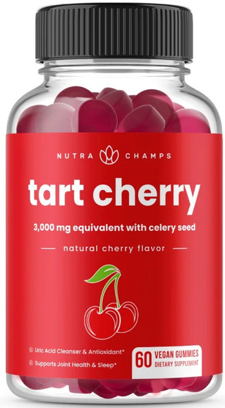 NutraChamps Tart Cherry Natural Cherry -- 60 Vegan Gummies