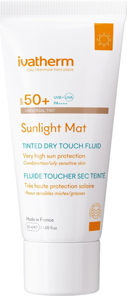 Ivatherm Sunlight Mat Tinted Dry Touch Fluid SPF50+ Very High Sun Protection