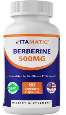 Vitamatic Berberine Supplement 500mg 60 Vegetable Capsules