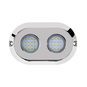 120W Dual LED Underwater Light Blue SS Housing