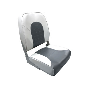 Classic High Back Folding Boat Seat - Gray/Charcoal