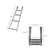 Dimensional drawing of the 4 Step Stainless Over Platform Telescoping Boat Ladder both extended and in the closed position