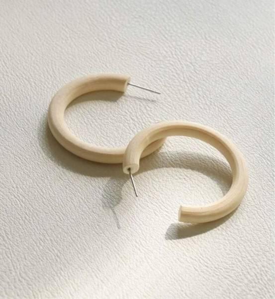 Wood Hoop Earrings