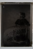 Antique 5x7 Glass Plate Negative Baby Standing On Chair Dressed Fancy E10