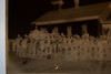 Antique 6X8 Glass Plate Negative Group Of People In Front Of A Church E19