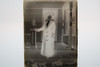 Antique 4x5 Inch Plate Glass Negative Of A Old Women Posing Outside E19