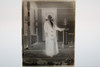 Antique 4x5 Inch Plate Glass Negative Of A Old Women Posing Outside E19