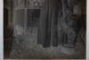 Antique 4x5 Inch Plate Glass Negative Of An Old Women Standing Outside E11