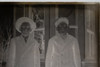 Antique 4x5 Inch Plate Glass Negative Of Two Young Boys Posing Outside E12