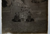 Antique 4x5 Inch Plate Glass Negative Of Two Girls Sitting Next To A Plant E13