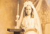 Young School Girl 1st Holy Communion Antique Photo Cabinet Card V14