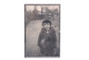 German Pre WWI 2 1/4 x 3 1/2 Inch Tintype of a Small Child Wearing a Coat V03