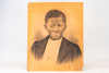 Late 1800s Crayon Enlargement Solar Portrait of African American Gentleman 14x17