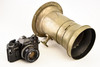 CC Harrison 12'' Double Whole Plate Internal Iris Brass Petzval Lens c. 1859 V27