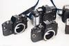 Lot of 8 Vintage 35mm SLR Film Cameras Topcon Canon Nikon AS-IS Parts Repair V27