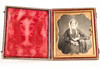 Daguerreotype of Woman with Book in 1/6 Plate Wood Composite Union Case V28