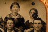 Ruby Ambrotype of 8 Siblings in 1/4 Plate Wood Composite Union Case V20
