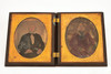 Colorized Ambrotype of Man & Woman in 1/2 Plate Union Case V28