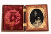 Tintype - Young Mother & Baby in 1/9 Plate S.Peck Molded Union Case V22