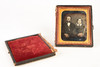 Daguerreotype of Man & Woman Couple in 1/6 Plate Wood Composite Union Case V25