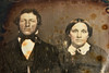Daguerreotype of Man & Woman Couple in 1/6 Plate Wood Composite Union Case V25
