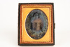 Ruby Ambrotype of Young Woman in Half 1/9 Plate Wood Composite Union Case V22