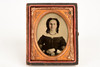 Ambrotype of Young Woman in Half 1/9 Plate Wood Composite Union Case V21