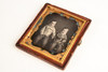 Daguerreotype - 2 Young Brothers in Half 1/6 Plate Wood Composite Union Case V23