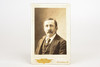 1890s Cabinet Card 6.5 x 4.25'' Albumen Print w Fancy Back - Portrait of Man V26
