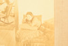 1902 Mounted Albumen Print 5½ x5½'' - Harriett, Lucian, & Charlotte in Room V24