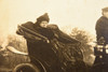 1900s Mounted Silver Gelatin Print 12x10'' - Woman being Driven in Landaulet V25