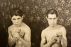 1940s 9⅜ x 7'' Gelatin Silver Photo - 5 Male Boxers Posing Bare Knuckle V29
