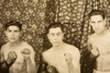 1940s 9⅜ x 7'' Gelatin Silver Photo - 5 Male Boxers Posing Bare Knuckle V29