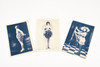 3 Cyanotype Photos Vaudeville Actresses Jessie Fox, Nina Conti, Rosie Quinn V24