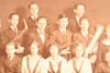 1910s 11¾ x 9¼'' Sepia Toned Gelatin Silver Photo - Orchestra Group Portrait V20