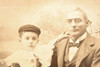 1880s Mounted Albumen Print 5¼ x7¼'' - Portrait of Father and Son V26