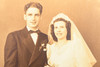 1930s Silver Gelatin Print 9 7/8 x 13 7/8'' - Sepia Toned Wedding Portrait V22
