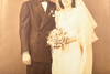 1930s Silver Gelatin Print 9 7/8 x 13 7/8'' - Sepia Toned Wedding Portrait V22