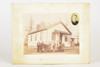 Late 1800s Mounted Albumen Print 9 x7'' - Class Photo One Room Schoolhouse V22