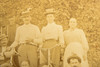 1900s 6½ x 4'' Mounted Gelatin Silver Print - Family Portrait with Bicycles V28