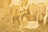 1900s 6½ x 4'' Mounted Gelatin Silver Print - Family Portrait with Bicycles V28