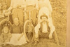 1900s 6½ x 4'' Mounted Gelatin Silver Print - Family Portrait with Bicycles V28