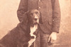 1880s Cabinet Card Albumen Photo 4¼x6½ - Young Gentleman & His Dog V29