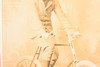 1890s Cabinet Card 4¼x6½'' Albumen Photo - Gentleman on Safety Bicycle V28