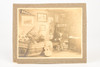 1910 Mounted Albumen Print 5¼x4¼" - 2 Students in Brown University Dorm Room V20