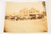 Late 1800s 9¾x7½" Geltain Silver Photo - Large House People Horses Carriages V26