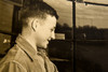 1940s 10x8'' Gelatin Silver Photo - Young Man Registering for Flight School V25