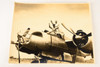 1940s 10x8'' Gelatin Silver Photo - US Military Douglas A-26 Invader & Pilot V21